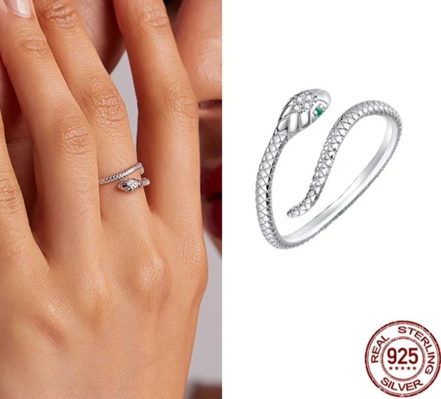 Resizable Wave Ring - 925 Sterling With Zircon - Regal Allure