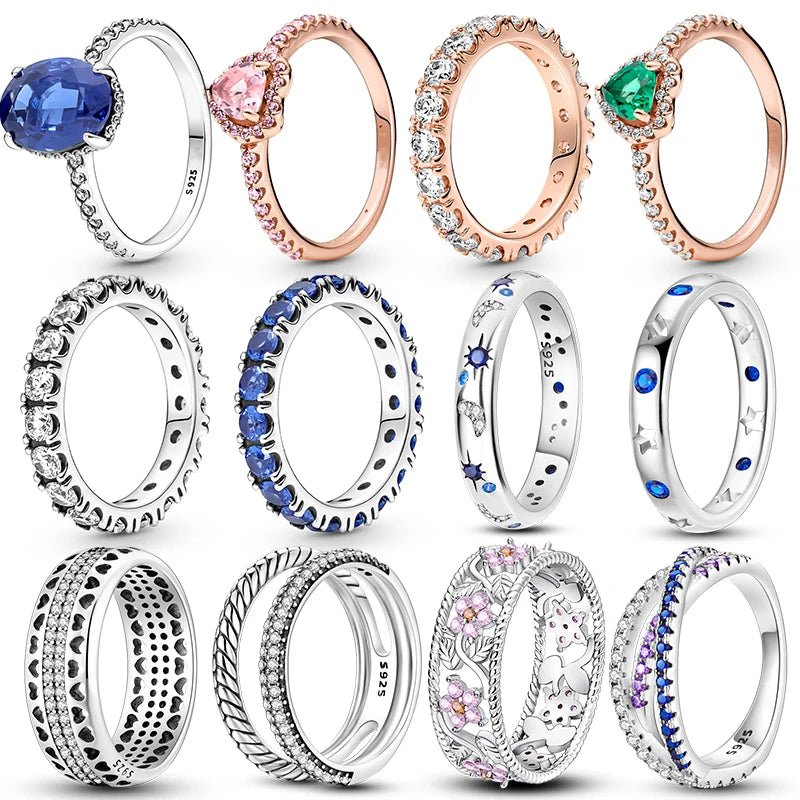 Rings for Women 100% 925 Sterling Silver With Zircon Stones - Choose your Style