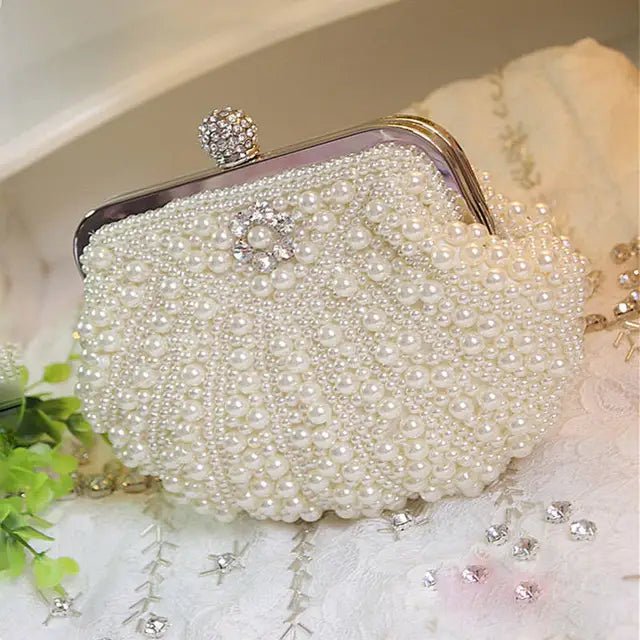 Shell Pearl Clutch Handbag - Social Party / Wedding/ Bridesmaid - Regal Allure