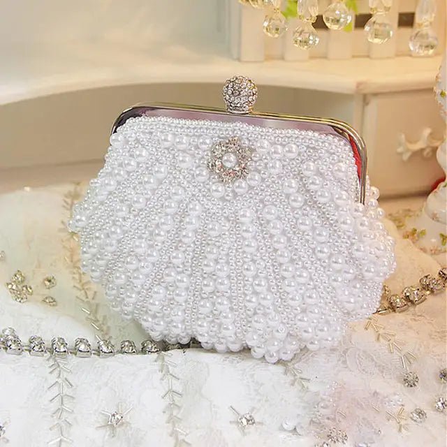 Shell Pearl Clutch Handbag - Social Party / Wedding/ Bridesmaid - Regal Allure