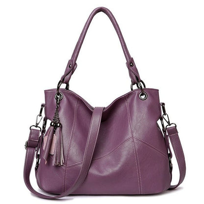 Soft Leather Tassel Handbag For Woman - Cross-body Hand Tote Bags - Regal Allure