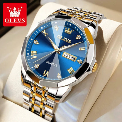 Stainless Steel Men Watches Waterproof 30m - Luxury Quartz Clock Luminous