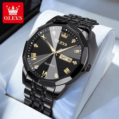 Stainless Steel Men Watches Waterproof 30m - Luxury Quartz Clock Luminous - Regal Allure