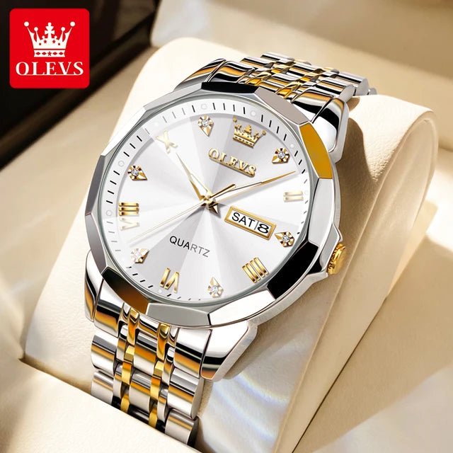 Stainless Steel Men Watches Waterproof 30m - Luxury Quartz Clock Luminous - Regal Allure