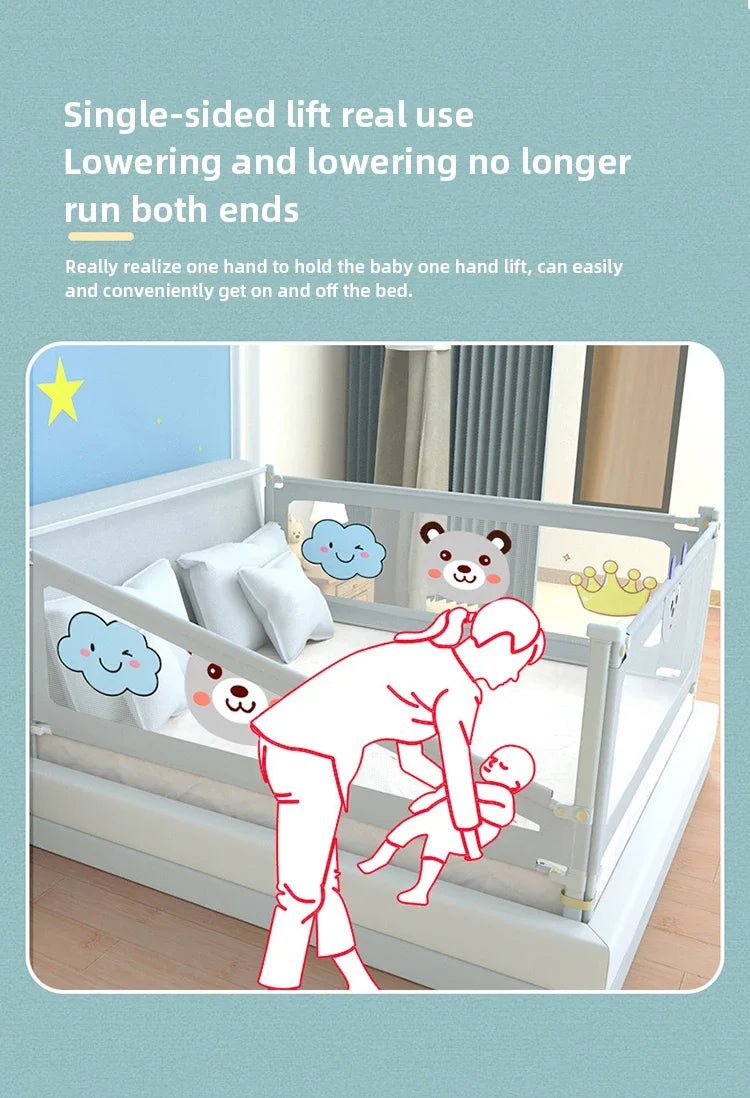 Toddler Infant Security Guardrail (Bed Rail) with Double Lock - Baby Safety - 150/220CM - Regal Allure