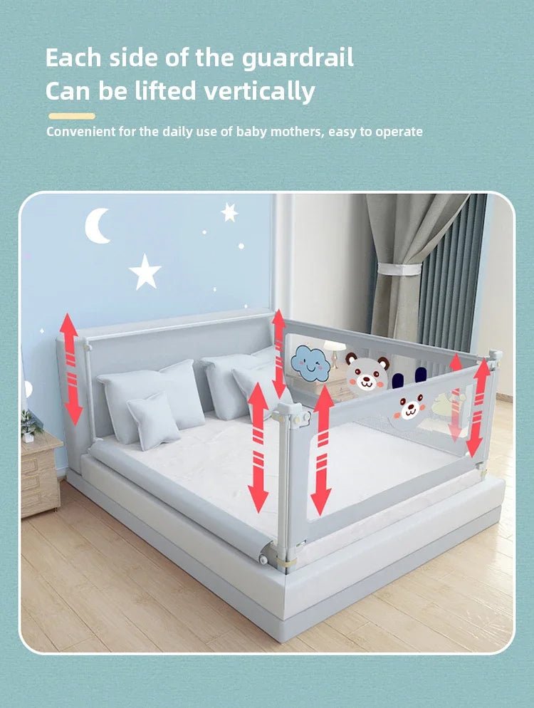 Toddler Infant Security Guardrail (Bed Rail) with Double Lock - Baby Safety - 150/220CM - Regal Allure