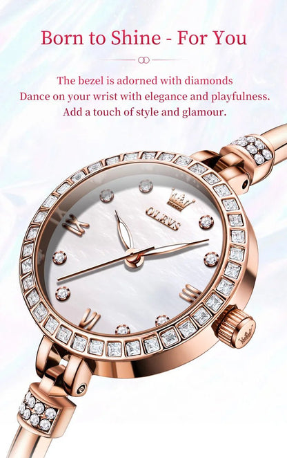 Ultra Thin 8mm Dial Watch for Women - Waterproof - OLEVS