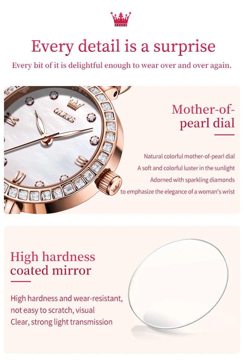 Ultra Thin 8mm Dial Watch for Women - Waterproof - OLEVS