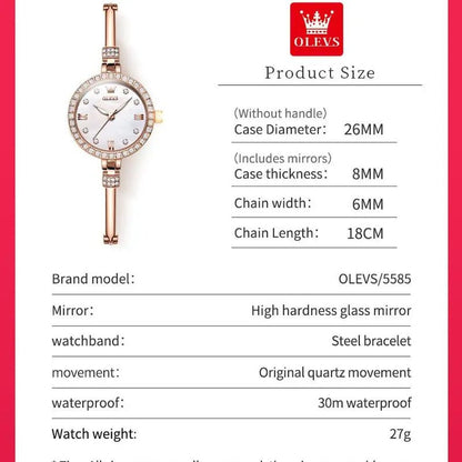 Ultra Thin 8mm Dial Watch for Women - Waterproof - OLEVS