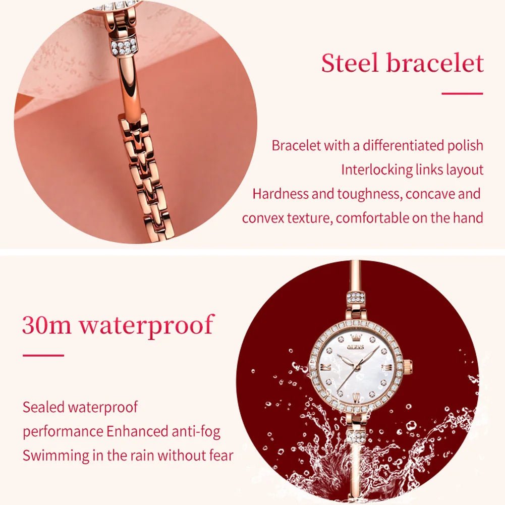 Ultra Thin 8mm Dial Watch for Women - Waterproof - OLEVS