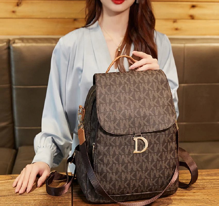 Woman Fashion Backpack Letter Printed - Travel Handbag