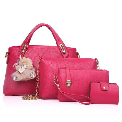 Woman Handbag Set 4 Pcs - PU Leather Luxury Design - Regal Allure