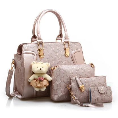 Woman Handbag Set 4 Pcs - PU Leather Luxury Design - Regal Allure