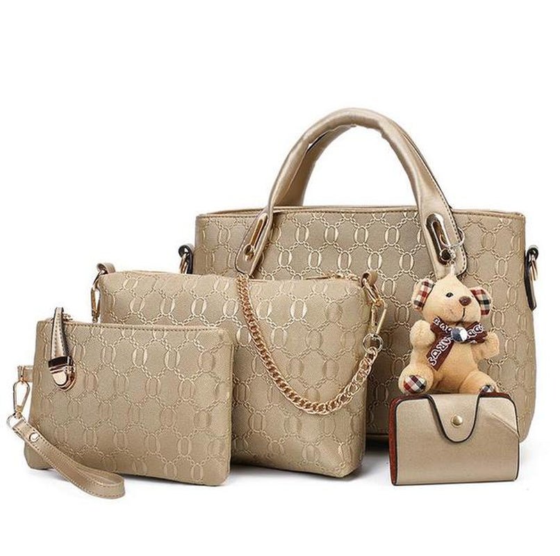 Woman Handbag Set 4 Pcs - PU Leather Luxury Design - Regal Allure