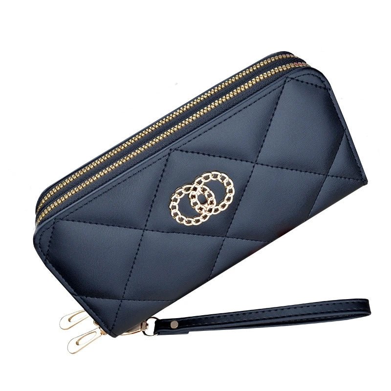 Women's Double Layer Zipper Purse - Regal Allure