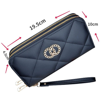 Women's Double Layer Zipper Purse - Regal Allure